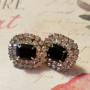 Vintage clip crystal earrings
